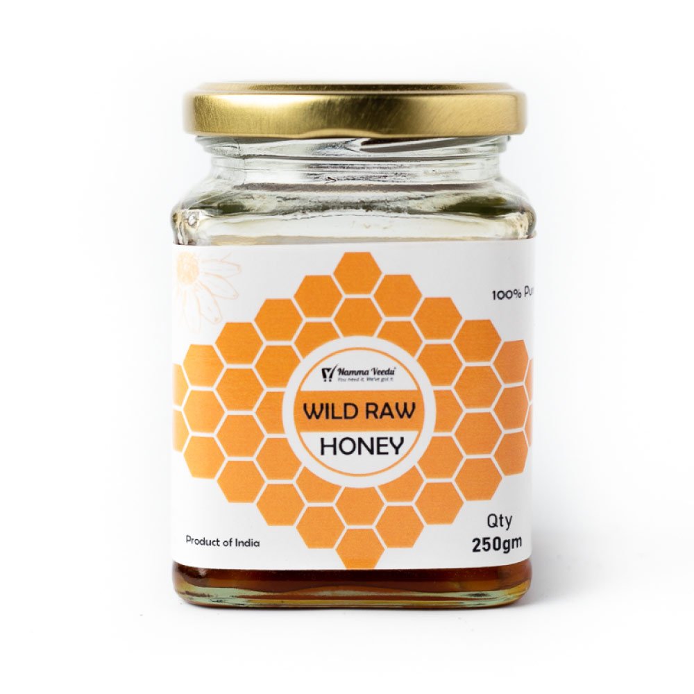 Namma Veedu quarter kilogram wild raw honey in glass bottle
